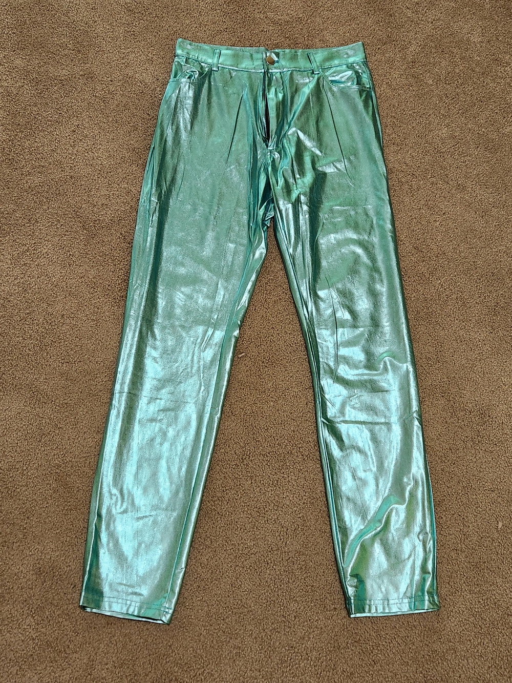 Metallic Teal Pants